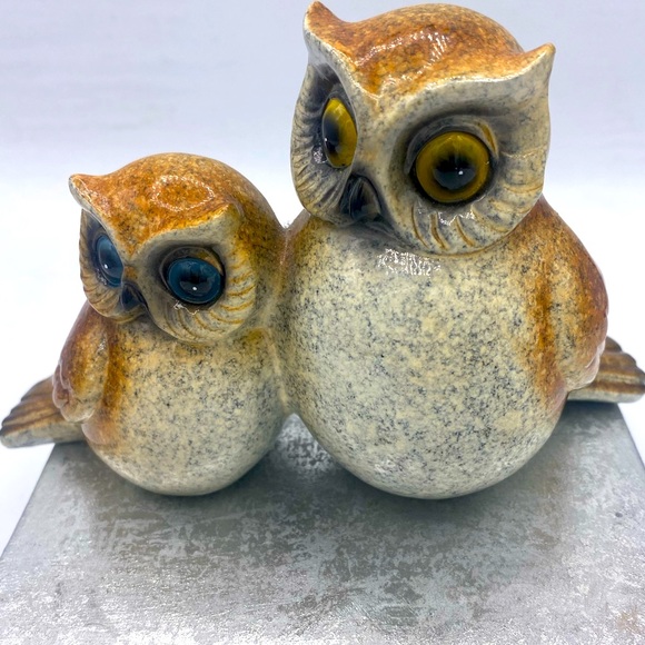 MCM Other - Vintage Otagiri Style Mother And Baby Owl Ceramic  Figurines Charming MCM Decor